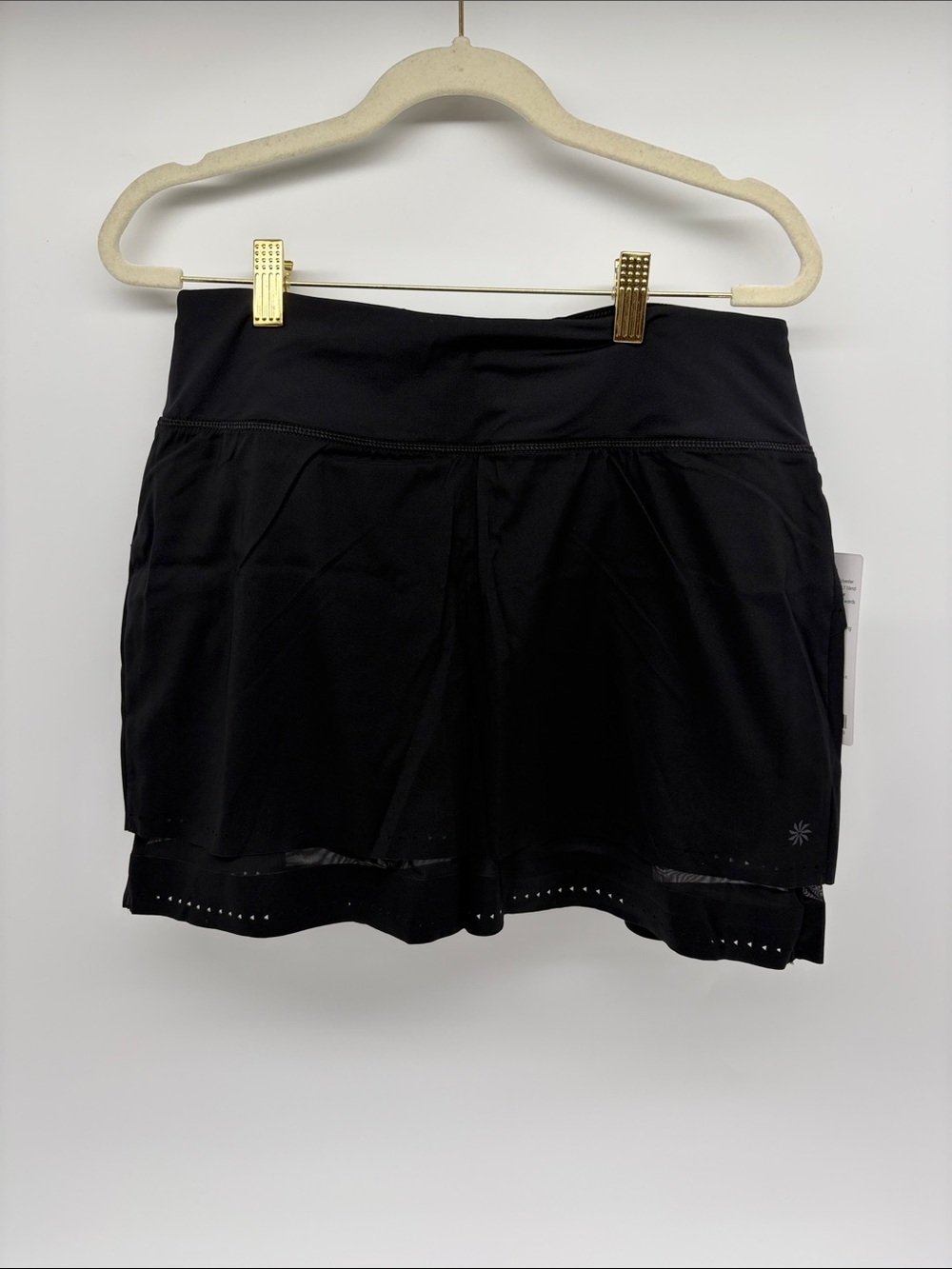 NWT Athleta Laser Run Skort Small Black Tennis Athletic Built-In Shorts - Picture 2 of 9